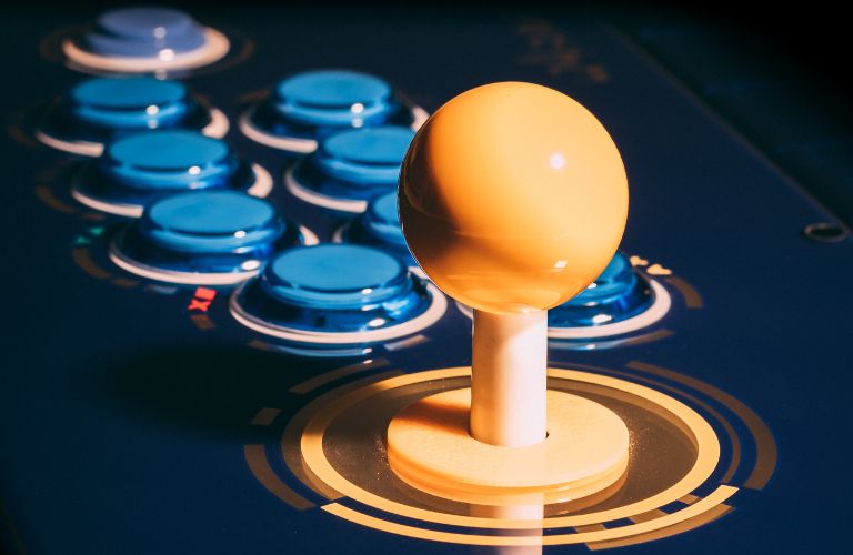 joystick and buttons of a classic arcade machine