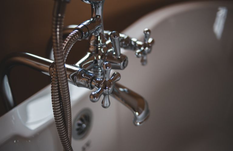 classic style chrome tub faucet for a bathroom