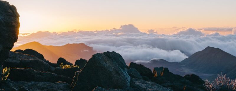 view of clouds from the summit of mount Haleakala