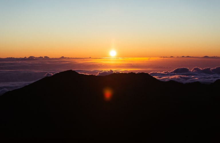 sunrise or sunset from the Mount Haleakala crater